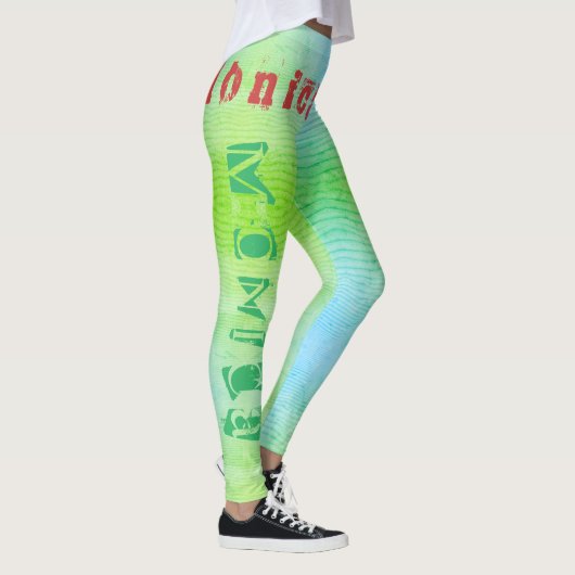 Aangepaste naam Desert Sand Workout Leggings (Rechts)