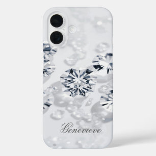 Aangepaste naam Diamond Scattered iPhone 16 Hoesje