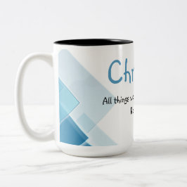 Aangepaste naam die Inspirerend bijbelcitaat aanmo Tweekleurige Koffiemok