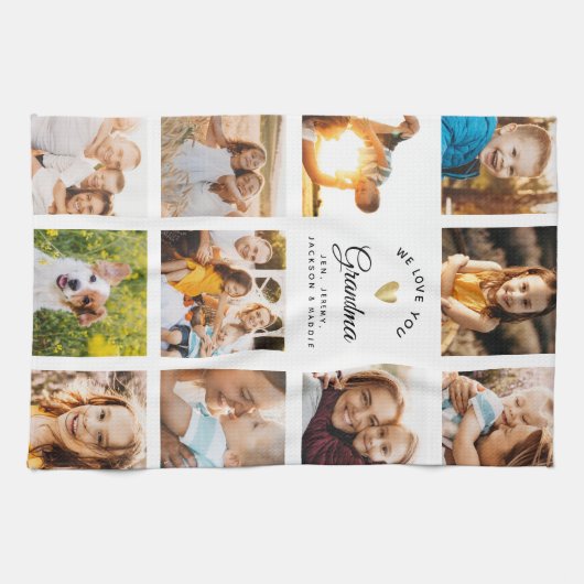 Aangepaste naam die we van je houden, grootmoeder  theedoek (Horizontaal)