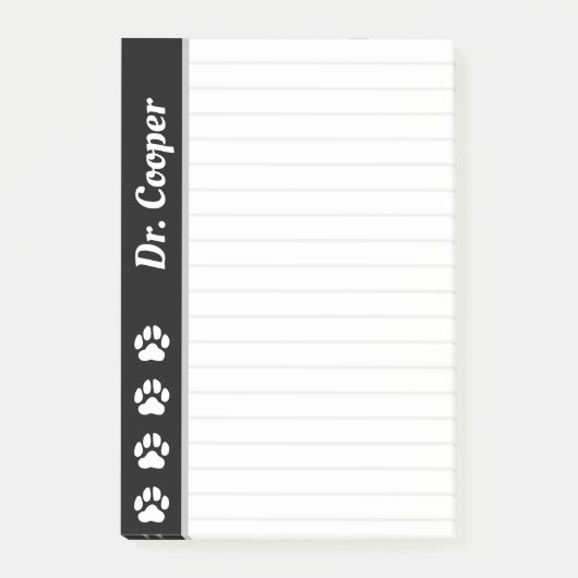 Aangepaste naam dierenarts gepersonaliseerd gelini post-it® notes (Voorkant)
