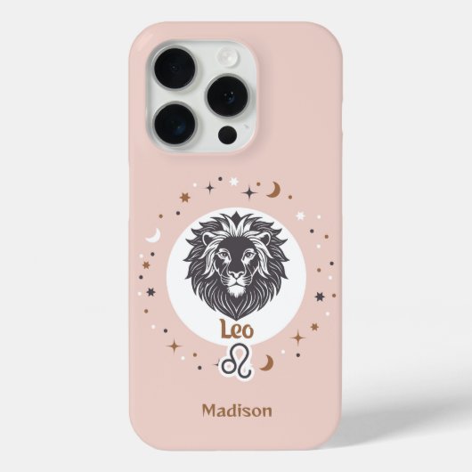 Aangepaste naam Dierenriem Teken Leo Case-Mate iPhone Case (Achterkant)