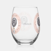 Aangepaste naam Dierenriem Teken Leo Wijnglas Zonder Voet (Voorkant)