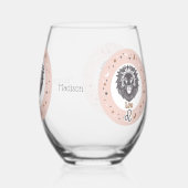 Aangepaste naam Dierenriem Teken Leo Wijnglas Zonder Voet (Rechts)