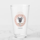 Aangepaste naam Dierenriem Teken Steenbok Glas (Achterkant)