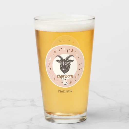 Aangepaste naam Dierenriem Teken Steenbok Glas (Achterkant gevuld)
