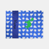 Aangepaste naam: dinosaur blauwe sneeuwvlokken bom fleece deken (Voorkant (Horizontaal))