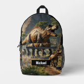 Aangepaste Naam Dinosaur Boy's Outdoor Rugzak (Voorkant)
