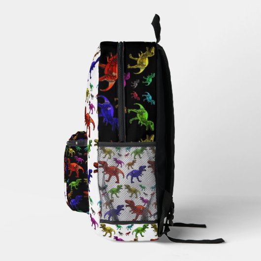 Aangepaste naam Dinosaur Boy's Rainbow Backpack Bedrukte Rugzak (Rechts)