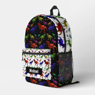 Aangepaste naam Dinosaur Boy's Rainbow Backpack Bedrukte Rugzak