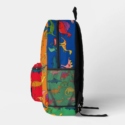 Aangepaste naam Dinosaur Boy's Rainbow Backpack Bedrukte Rugzak (Rechts)