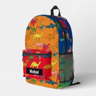 Aangepaste naam Dinosaur Boy's Rainbow Backpack Bedrukte Rugzak