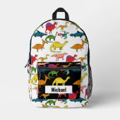 Aangepaste naam Dinosaur Boy's Rainbow Backpack Bedrukte Rugzak (Voorkant)
