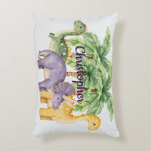 Aangepaste naam Dinosaurs Palmbomen Accent Kussen (Voorkant(Verticaal))