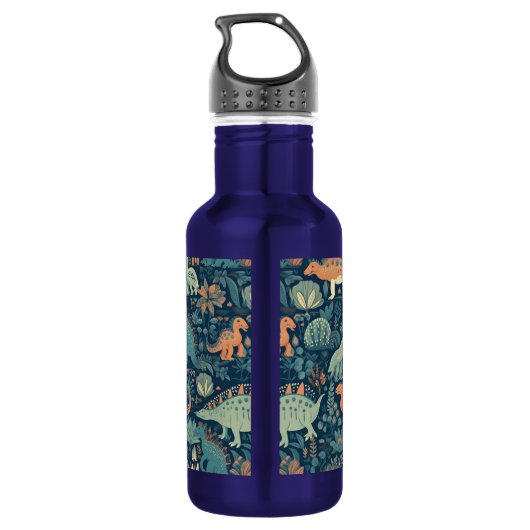 Aangepaste naam Dinosaurus Patroon Waterfles (Achterkant)
