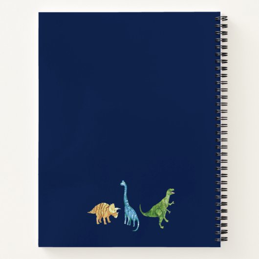 Aangepaste naam Dinosaurussen in kleur Notitieboek (Achterkant)