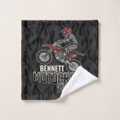 Aangepaste naam Dirt Bike Rider Motocross Racing Bad Handdoek (Wasdoekje)