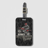 Aangepaste naam Dirt Bike Rider Motocross Racing Bagagelabel (Voorkant (verticaal))