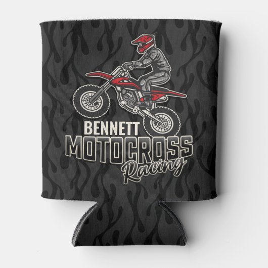 Aangepaste naam Dirt Bike Rider Motocross Racing Blikjeskoeler (Voorkant)