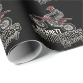 Aangepaste naam Dirt Bike Rider Motocross Racing Cadeaupapier (Rol Hoek)
