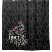 Aangepaste naam Dirt Bike Rider Motocross Racing Douchegordijn (Voorkant)