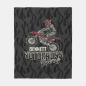 Aangepaste naam Dirt Bike Rider Motocross Racing Fleece Deken (Voorkant)
