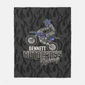 Aangepaste naam Dirt Bike Rider Motocross Racing Fleece Deken (Voorkant)
