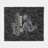 Aangepaste naam Dirt Bike Rider Motocross Racing Fleece Deken (Voorkant (Horizontaal))