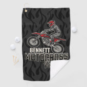 Aangepaste naam Dirt Bike Rider Motocross Racing Golfhanddoek (Insitu)