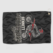 Aangepaste naam Dirt Bike Rider Motocross Racing Golfhanddoek (Horizontaal)