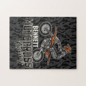 Aangepaste naam Dirt Bike Rider Motocross Racing Legpuzzel (Horizontaal)