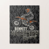 Aangepaste naam Dirt Bike Rider Motocross Racing Legpuzzel (Verticaal)