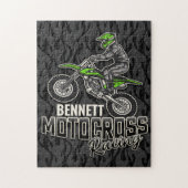 Aangepaste naam Dirt Bike Rider Motocross Racing Legpuzzel (Verticaal)