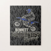 Aangepaste naam Dirt Bike Rider Motocross Racing Legpuzzel (Verticaal)