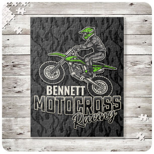 Aangepaste naam Dirt Bike Rider Motocross Racing Legpuzzel