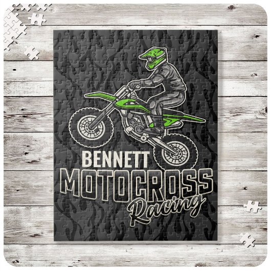 Aangepaste naam Dirt Bike Rider Motocross Racing Legpuzzel