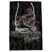 Aangepaste naam Dirt Bike Rider Motocross Racing Medium Cadeauzakje (Voorkant)