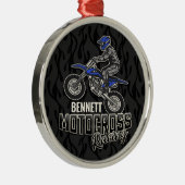 Aangepaste naam Dirt Bike Rider Motocross Racing Metalen Ornament (Rechts)