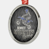 Aangepaste naam Dirt Bike Rider Motocross Racing Metalen Ornament (Links)
