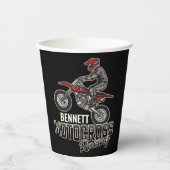Aangepaste naam Dirt Bike Rider Motocross Racing Papieren Bekers (Voorkant)