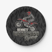 Aangepaste naam Dirt Bike Rider Motocross Racing Papieren Bordje (Voorkant)