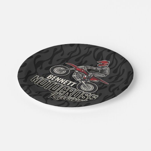 Aangepaste naam Dirt Bike Rider Motocross Racing Papieren Bordje (Gekanteld)