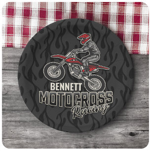 Aangepaste naam Dirt Bike Rider Motocross Racing Papieren Bordje