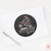Aangepaste naam Dirt Bike Rider Motocross Racing Ronde Sticker (Envelop)
