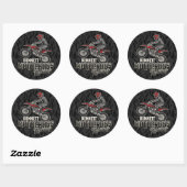 Aangepaste naam Dirt Bike Rider Motocross Racing Ronde Sticker (Vel)
