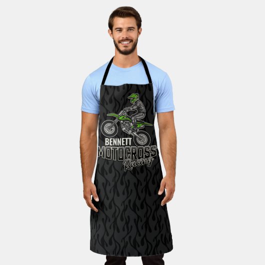 Aangepaste naam Dirt Bike Rider Motocross Racing Schort (Gedragen)