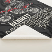 Aangepaste naam Dirt Bike Rider Motocross Racing Sherpa Deken (3/4)