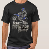 Aangepaste naam Dirt Bike Rider Motocross Racing T-shirt