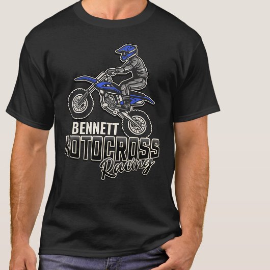 Aangepaste naam Dirt Bike Rider Motocross Racing T-shirt