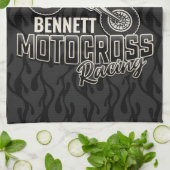 Aangepaste naam Dirt Bike Rider Motocross Racing Theedoek (Gevouwen)